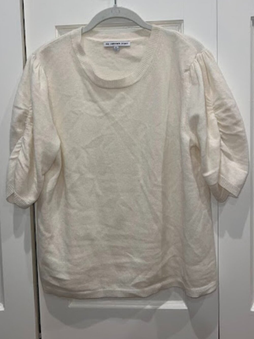 The Cashmere Project 100% Cashmere Ruffled Short Sleeve Sweater - Size XL